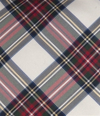Hawes & Curtis White and Red Scottish Tartan Check Tie