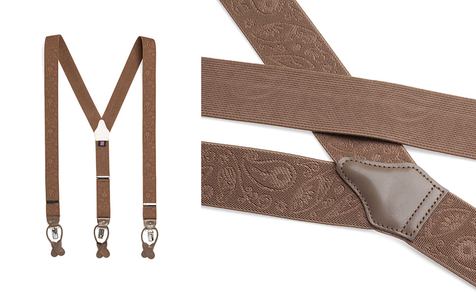 Выбор подтяжек рисунок пейсли коричневый