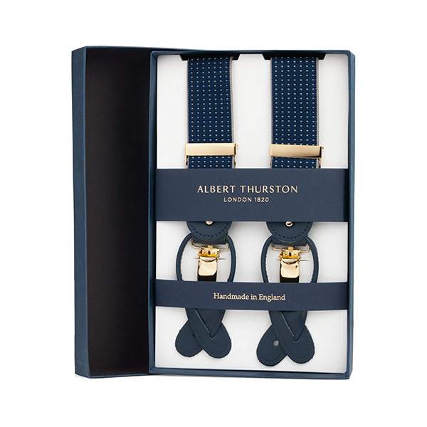 Подтяжки Albert Thurston Navy Dots
