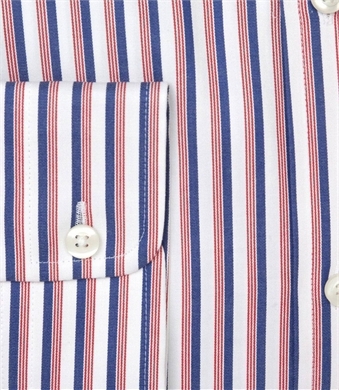 Hawes & Curtis Navy & Red Multi Stripe Tailored Fit Shirt Button Down