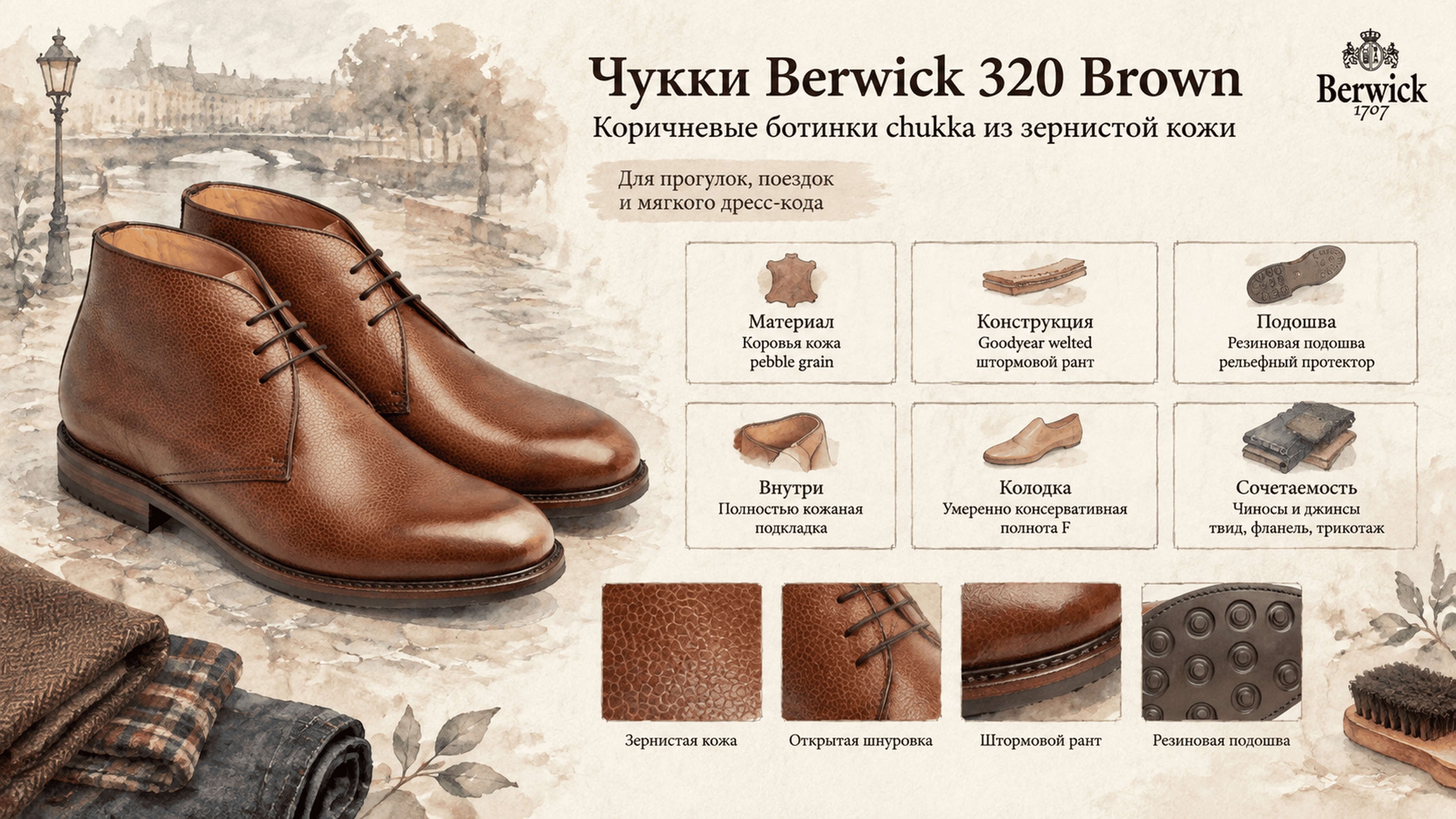 Инфографика Чакка Berwick 320 Brown