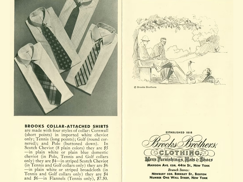 Воротник button-down Brooks Brothers реклама