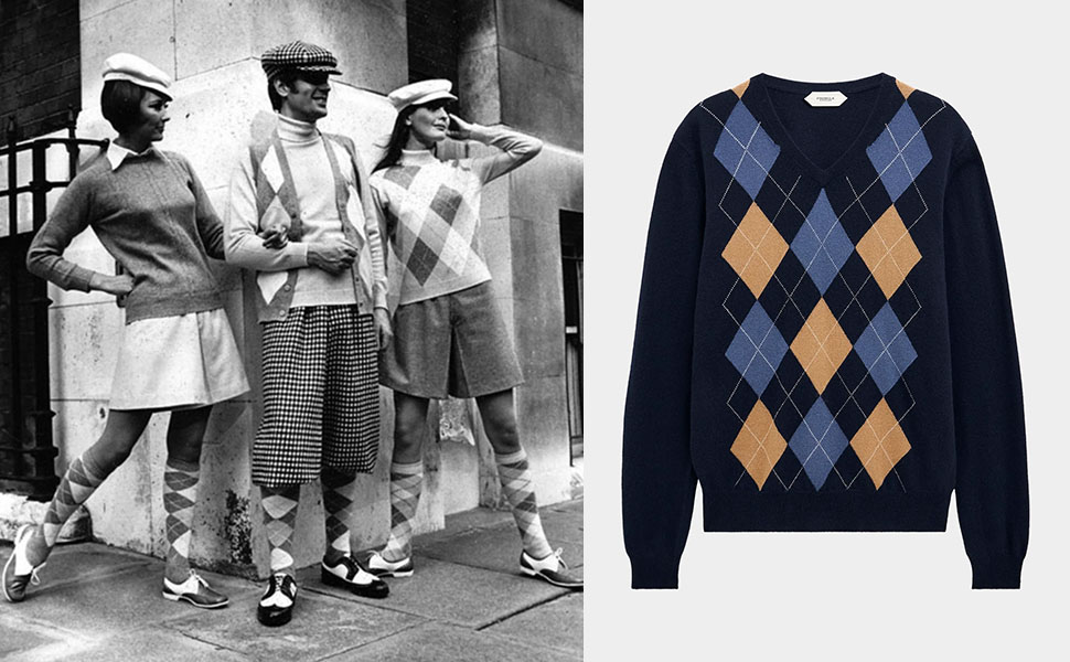 Рисунок аргайл на свитерах бренда Pringle of Scotland Рисунок аргайл Pringle of Scotland