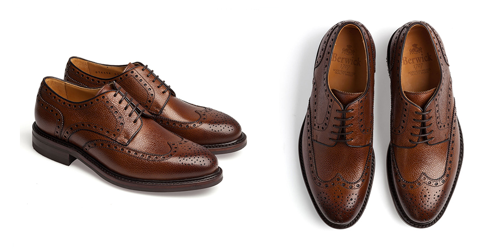 Обувь в загородном стиле полные броги Berwick 4170 Brown Grain