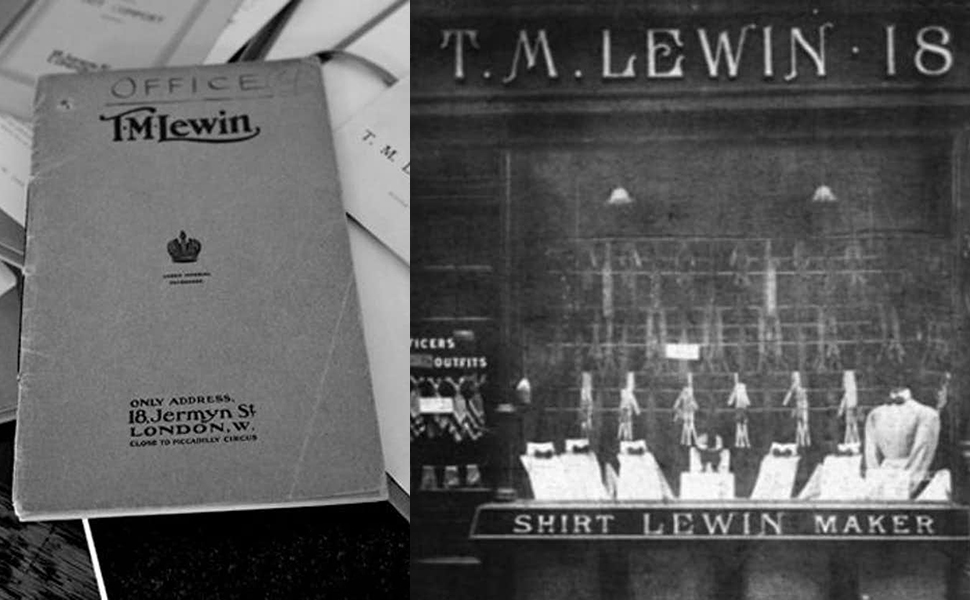 Бренд T.M.Lewin винтажная брошюра и первый магазин 