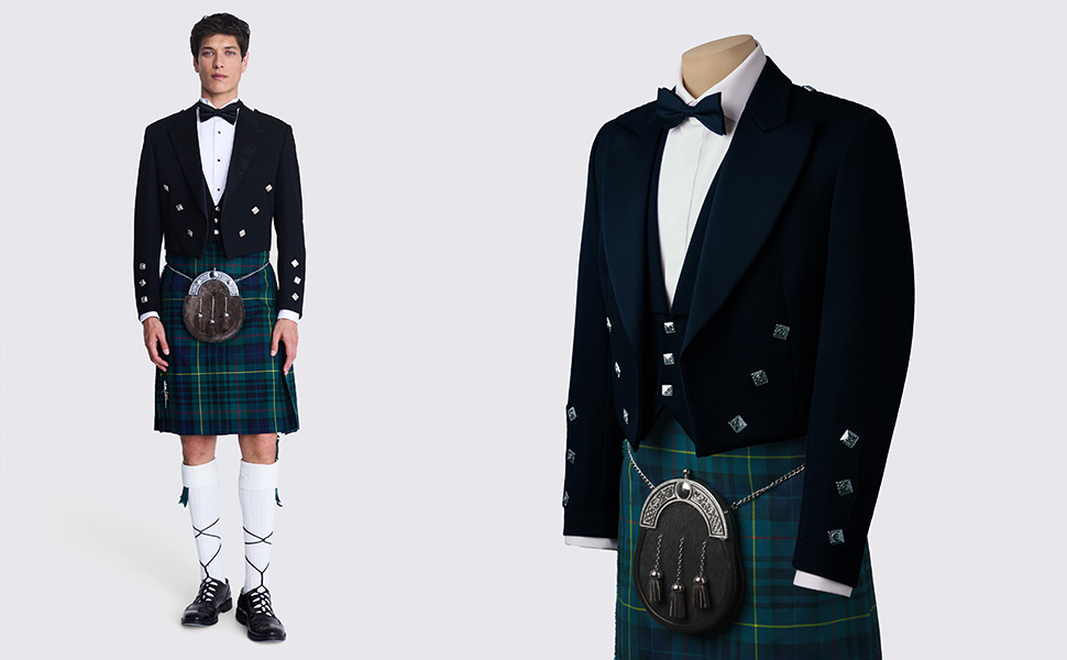 Шотландский костюм килт и пиджак «Принц Чарли» 