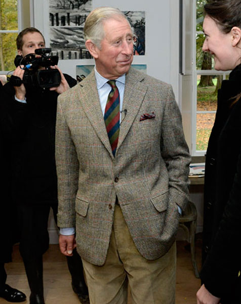 Принц Чарльз в пиджаке из твида Harris Tweed