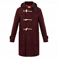 Gloverall long mens duffle coat burgundy