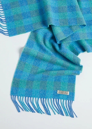 3Картинка Foxford Blue & Green Check Lambswool Scarf
