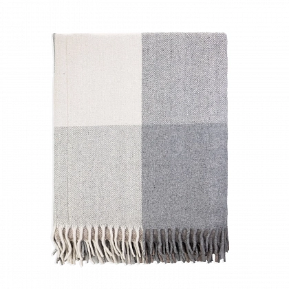 4Картинка Плед Herritage of Scotland Block Check Herringbone Light Natural