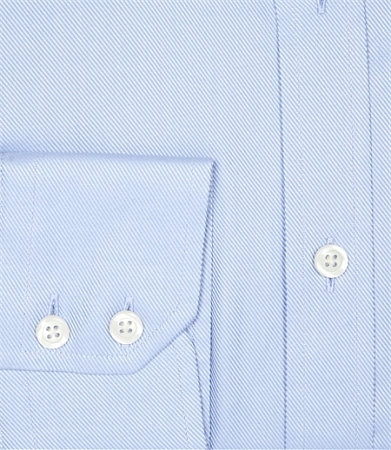 Hawes & Curtis Plain Blue Twill Slim Fit Shirt Single Cuff