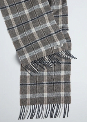 3Картинка Foxford Grey & Mink Check Lambswool Scarf