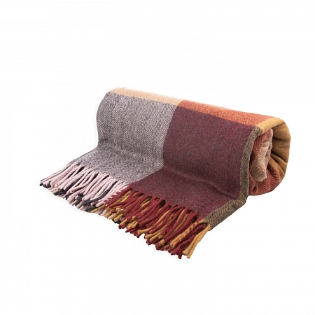 Herritage of Scotland Block Check Herringbone Light Spice