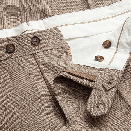Брюки Hawes & Curtis Check Linen Trs Brown