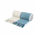 Herritage of Scotland Block Check Herringbone Natural Teal