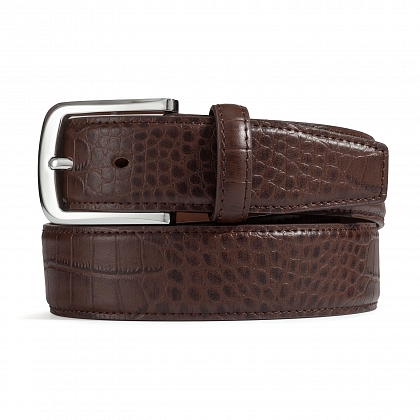 2Картинка Ремень Pourchet Brown Croco Belt