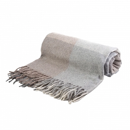 2Картинка Плед Herritage of Scotland Block Check Herringbone Light Natural
