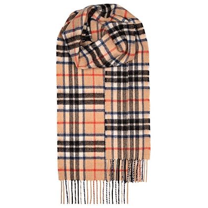 2Картинка Lochcarron Bowhill Thomson Camel Modern Tartan Lambswool Scarf