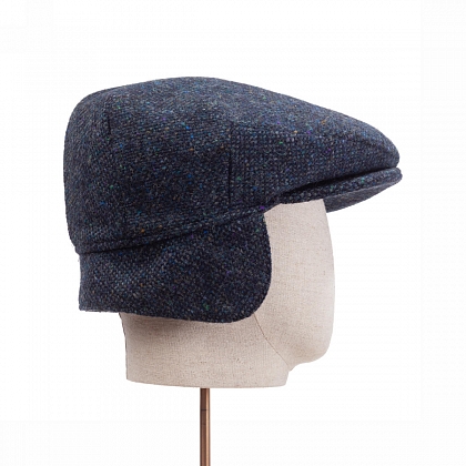 4Картинка Темно-голубая плоская кепка Hanna Hats Vintage Ear Flap