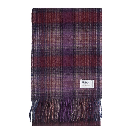 Edinburgh Graded Stripey Check Trench Wineberry