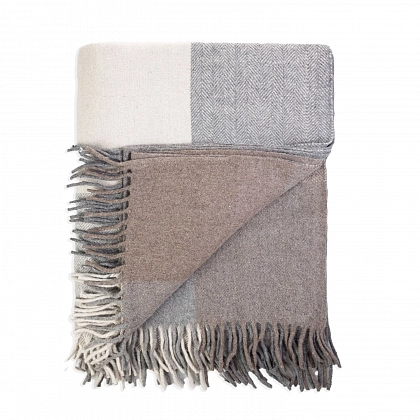 5Картинка Плед Herritage of Scotland Block Check Herringbone Light Natural