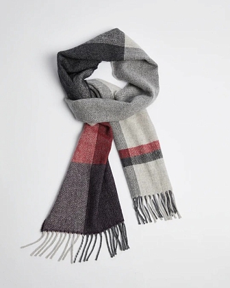 2Картинка Foxford Aubergine Block Stripe Lambswool Scarf