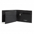 Pourchet ETHAN Cowhide Leather Double Billfold-Trifold-Coin Zip Case Black