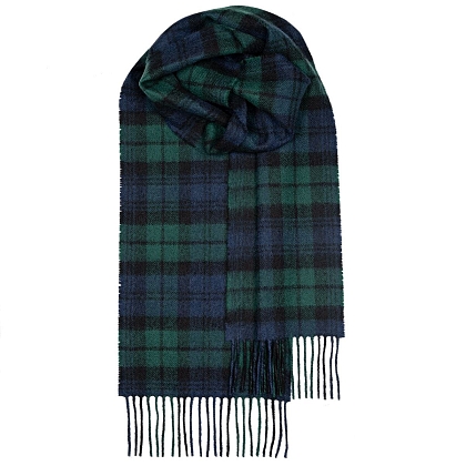 2Картинка Lochcarron Bowhill Black Watch Modern Tartan Lambswool Scarf