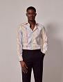 Hawes & Curtis Brandon Blue & Yellow Multi Check Slim Shirt-High Collar