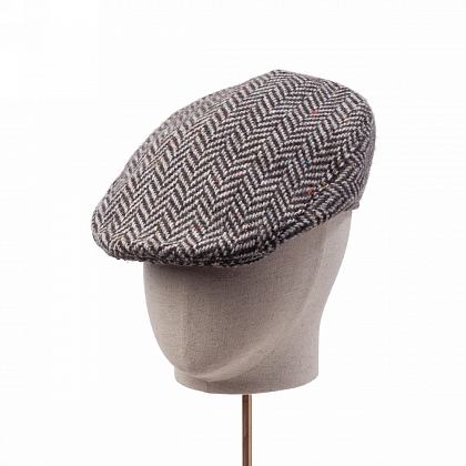 2Картинка Черно-белая плоская кепка Hanna Hats в ёлочку