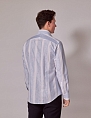 Hawes & Curtis Brandon Navy & White Floral Slim Diamond Weave Shirt - Mid-Collar