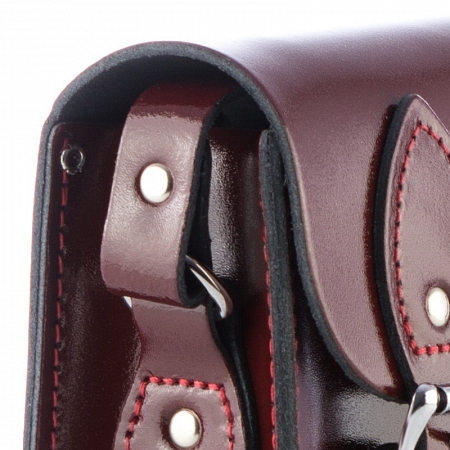 Mini Satchel Patent Oxblood Red