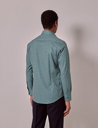 4Картинка Рубашка Brandon Green & Cream Geometric Slim Shirt
