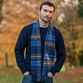 Lochcarron Beau Buchanan Blue Tartan Luxury Cashmere Scarf