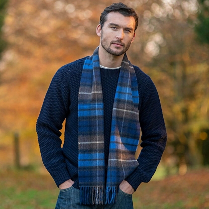 3Картинка Lochcarron Beau Buchanan Blue Tartan Luxury Cashmere Scarf