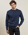 Carn Cotton Crew Neck Jumper in Denim Blue