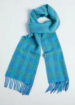 2Картинка Foxford Blue & Green Check Lambswool Scarf