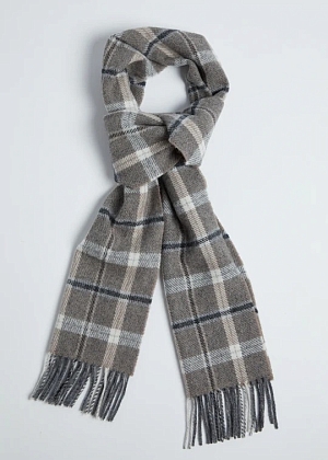 2Картинка Foxford Grey & Mink Check Lambswool Scarf