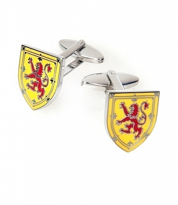 2Картинка Запонки Hawes & Curtis Yellow and Red Scottish Lion Shield Cufflinks 