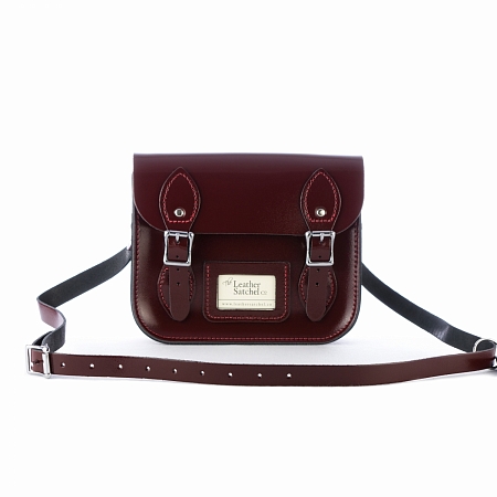 Mini Satchel Patent Oxblood Red