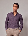 Hawes & Curtis Piccadilly Burgundy & Blue Micro-Chain Slim Shirt