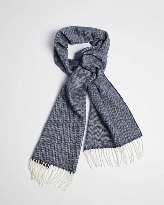 2Картинка Foxford Navy Herringbone Lambswool Scarf