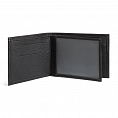 Pourchet ETHAN Cowhide Leather Double Billfold-Trifold-Coin Zip Case Black