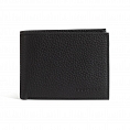 Pourchet ETHAN Cowhide Leather Double Billfold-Trifold-Coin Zip Case Black