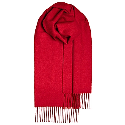 2Картинка Lochcarron Bowhill Red Plain Coloured Lambswool Scarf