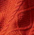 Osborne Lambswool Large Cable Butonned Mock Neck Ember