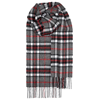 2Картинка Lochcarron Bowhill Thomson Grey Tartan Lambswool Scarf