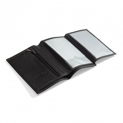 5Картинка Бумажник ETHAN Cowhide Leather Wallet Black